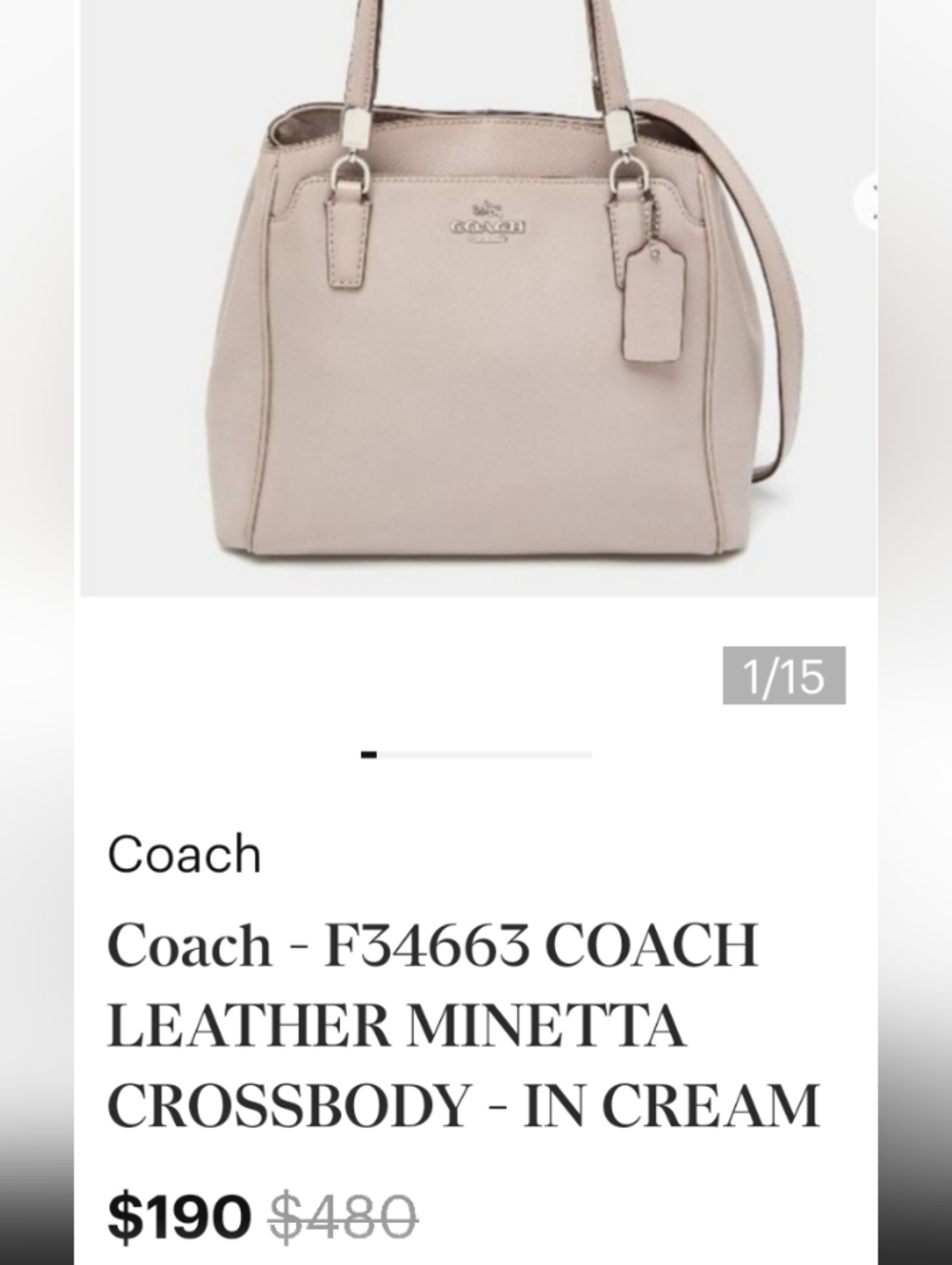 Coach Minetta Taupe Leather 3 Way Bag - Picture 10 of 11
